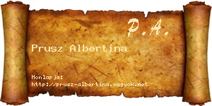 Prusz Albertina névjegykártya